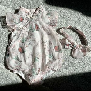 Baby Chiffon Onesie with Headband
